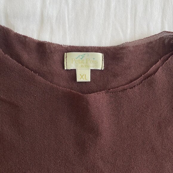 petit pois Brown Sheer Long Sleeve (sz XL) - Picture 4 of 8